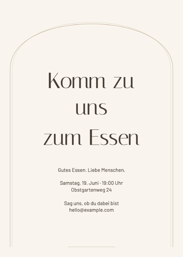 Moderner Bogen · Einladung bearbeiten
