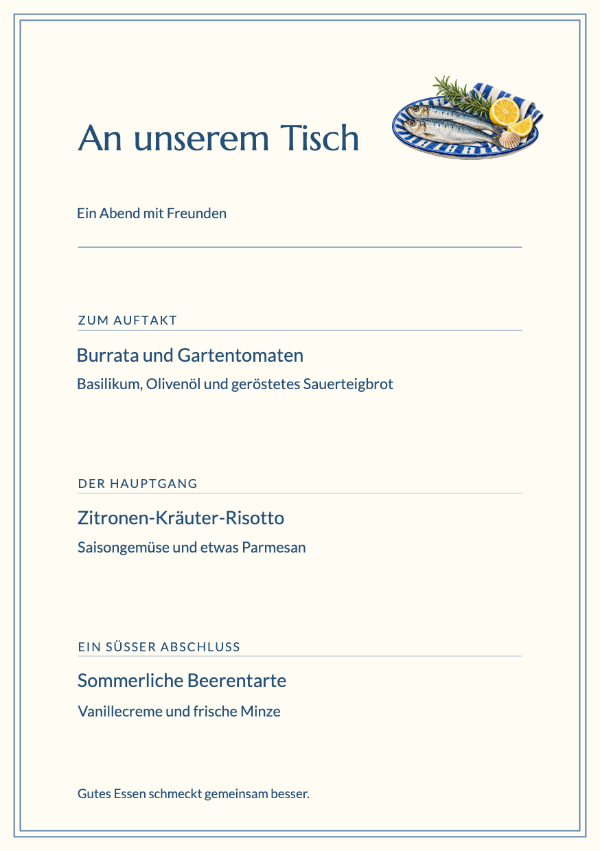 Die Küstentafel · Menü bearbeiten