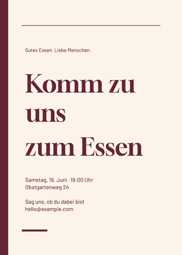 Bordeaux Editorial · Einladung bearbeiten