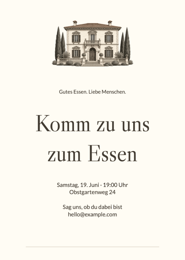 Italienische Villa · Einladung bearbeiten