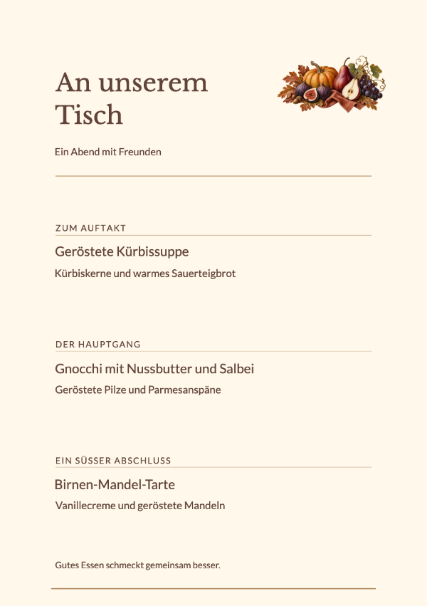 Ein herbstliches Beisammensein · Menü bearbeiten
