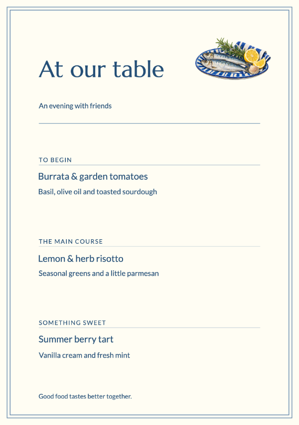 The coastal table · Edit menu