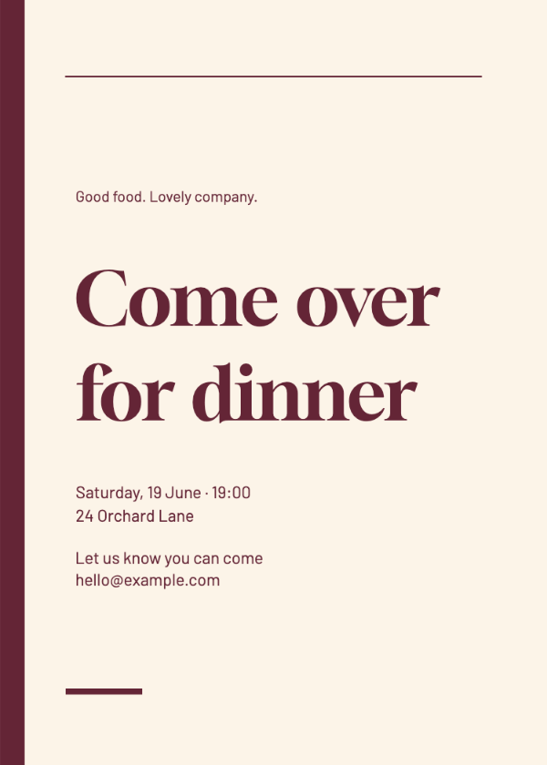 Burgundy editorial · Edit invitation