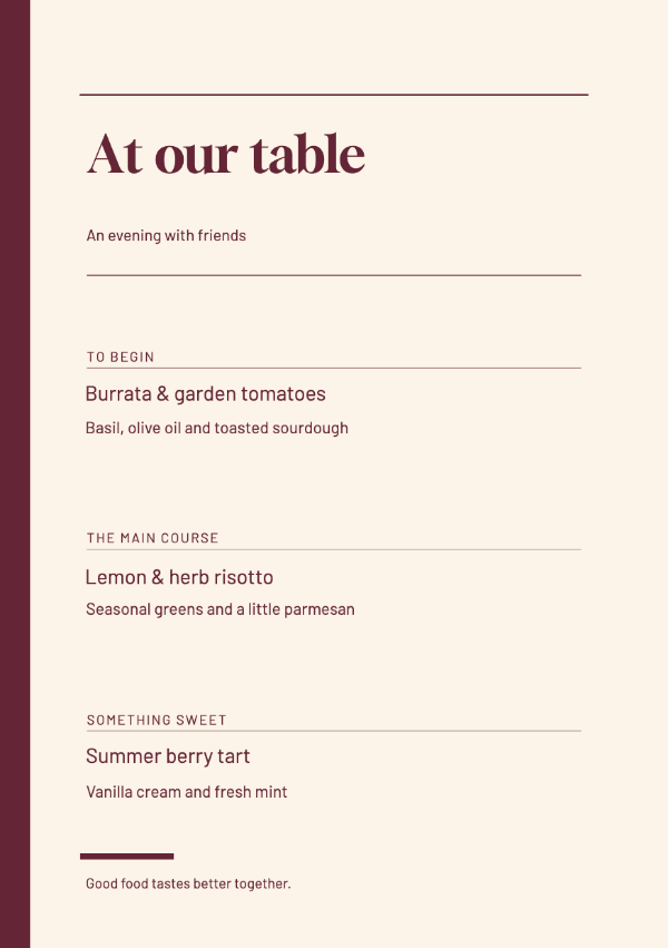 Burgundy editorial · Edit menu