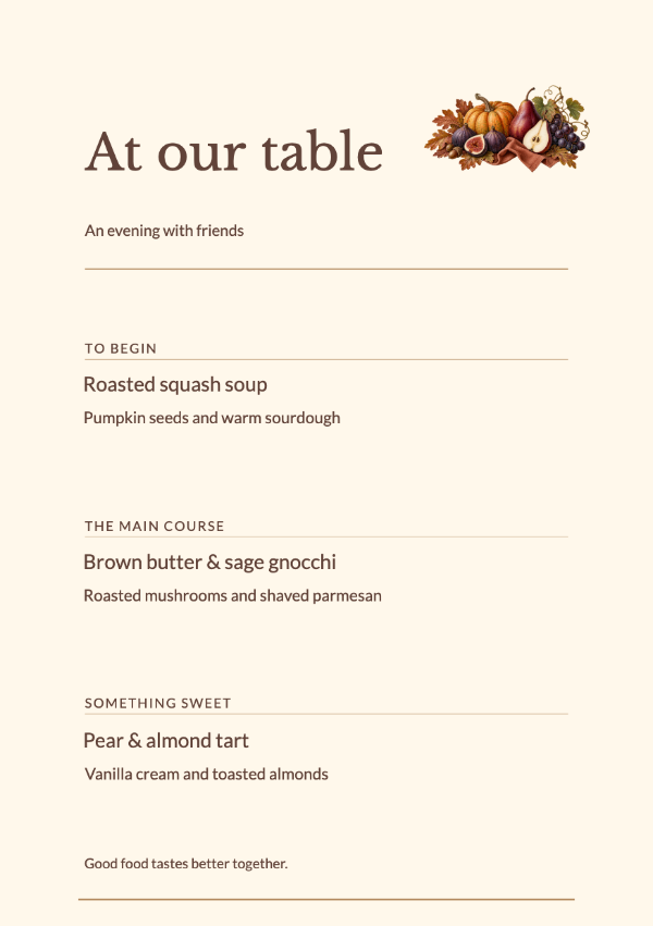 An autumn gathering · Edit menu