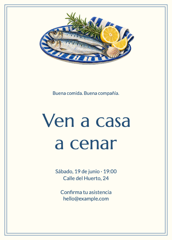 La mesa junto al mar · Editar invitación