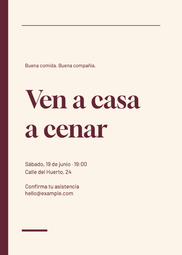 Burdeos editorial · Editar invitación