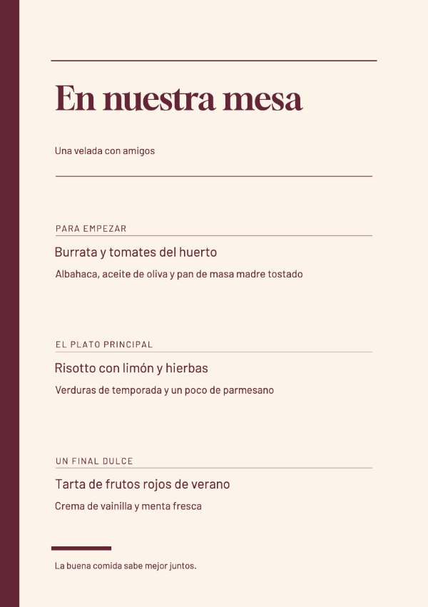 Burdeos editorial · Editar menú