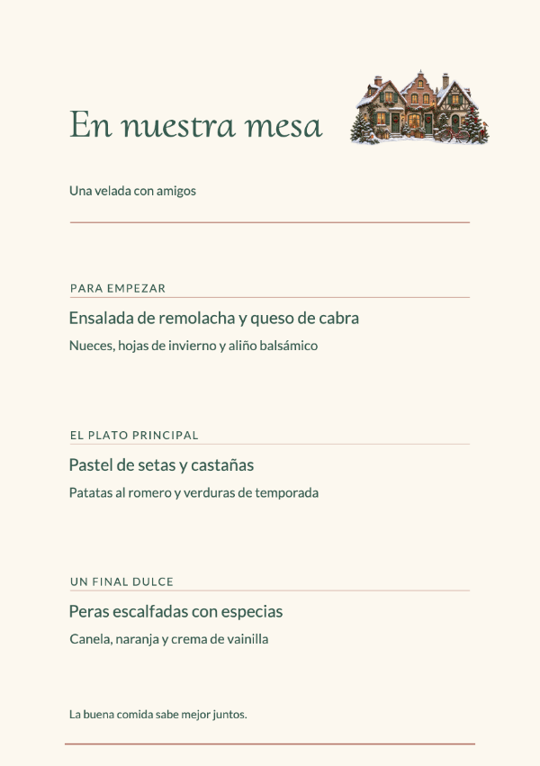 La cena de invierno · Editar menú