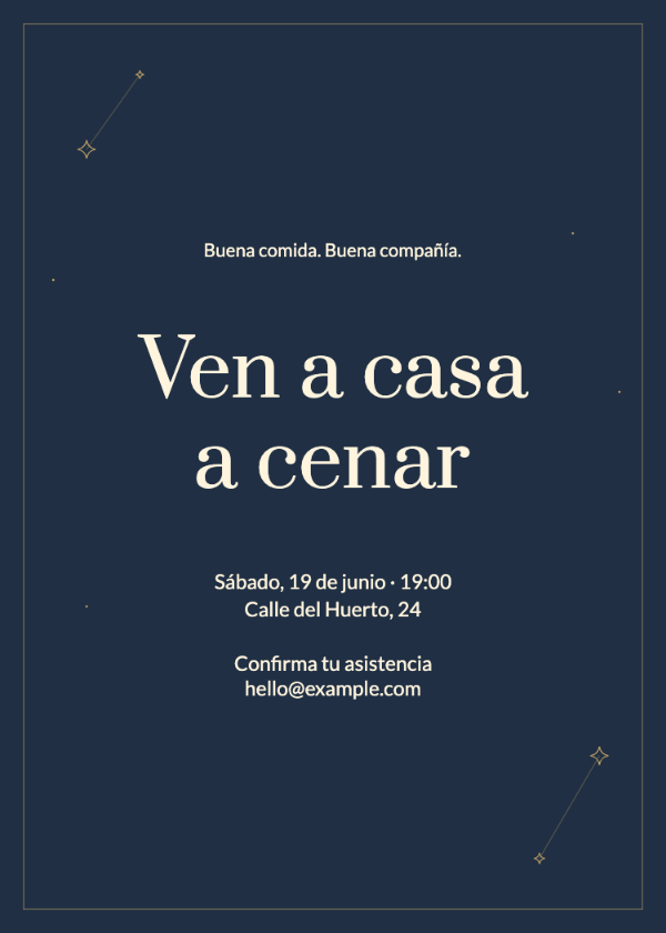 Estrellas de medianoche · Editar invitación