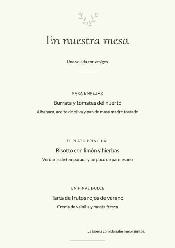 Olivar · Editar menú