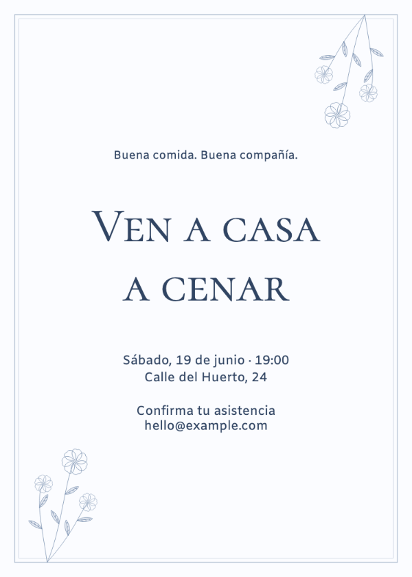 Un toque azul · Editar invitación
