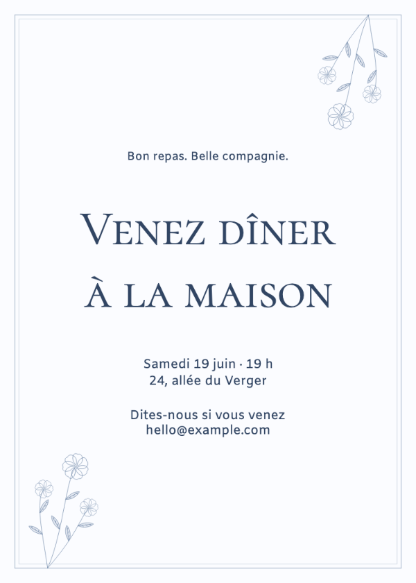 Une touche de bleu · Modifier l’invitation