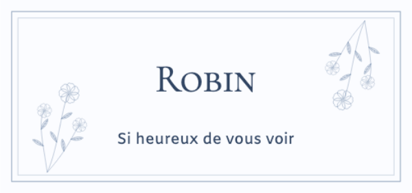 Une touche de bleu · Modifier les marque-places