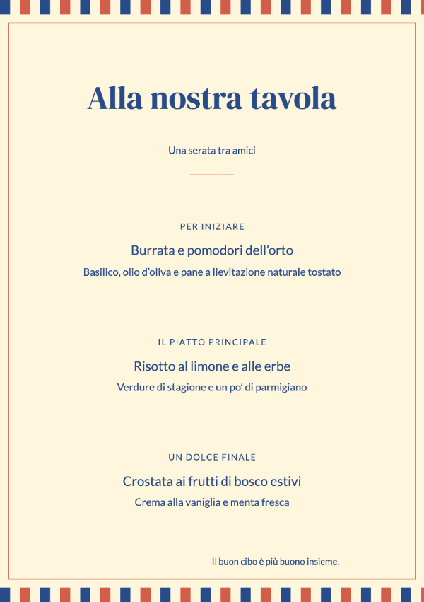 Il bistrot colorato · Modifica il menu
