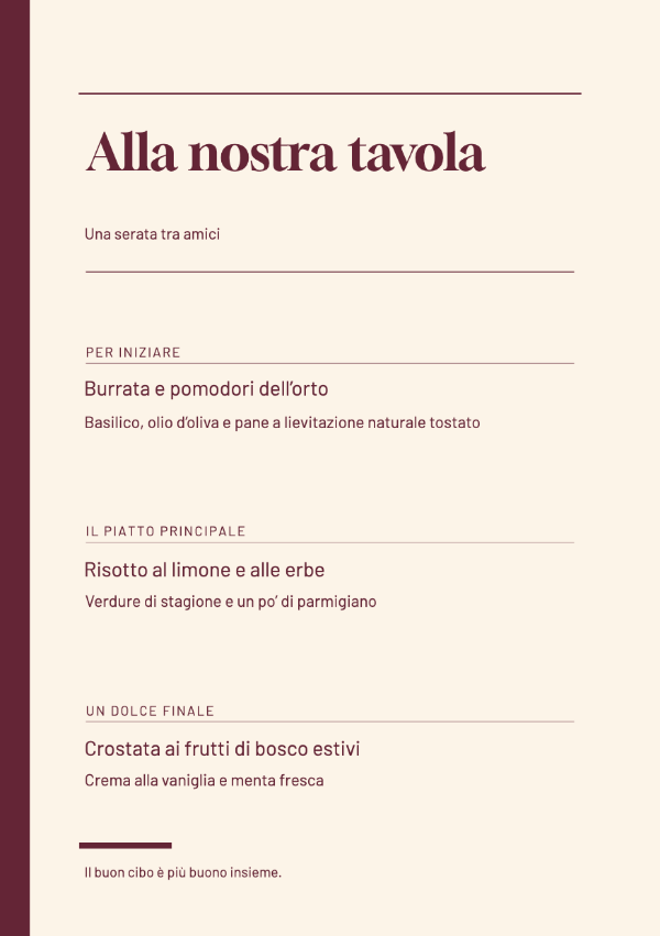 Editoriale bordeaux · Modifica il menu