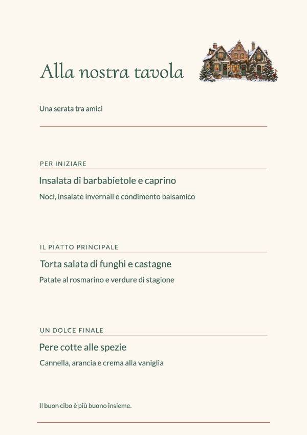 La cena d’inverno · Modifica il menu