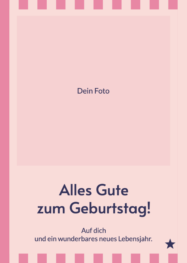 Ein wunderbarer Mensch: Ein großes persönliches Foto in einem fröhlichen grafischen Rahmen.