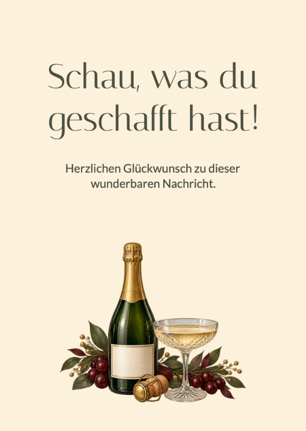 Auf die gute Nachricht: Glückwunschkarten
