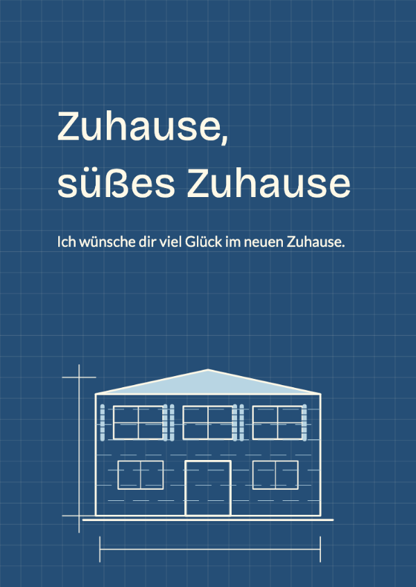 Pläne für ein glückliches Zuhause: Feine Architekturzeichnungen und eine moderne Komposition in Blaupausenblau.