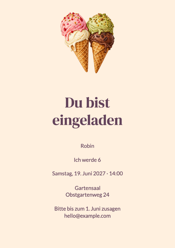 Eisbecher voller Spaß: Geburtstagseinladungen