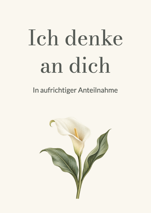 Eine einzelne Lilie: Beileidskarten