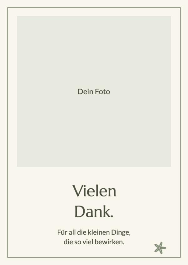 Ein Moment der Dankbarkeit: Dein Foto wird zum Mittelpunkt einer persönlichen Dankeskarte.