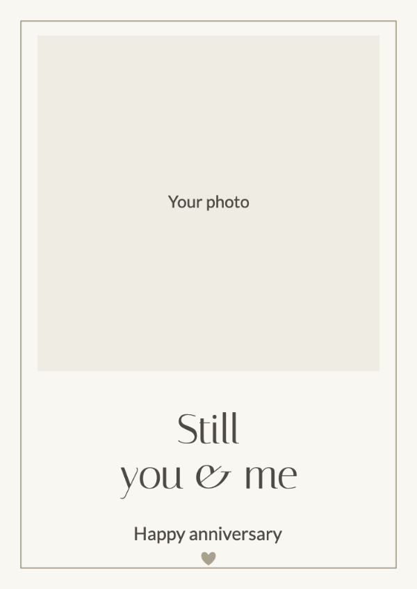 Remember this?: A treasured photograph with room for your own anniversary message.