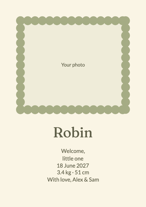 Our little treasure: Birth announcements