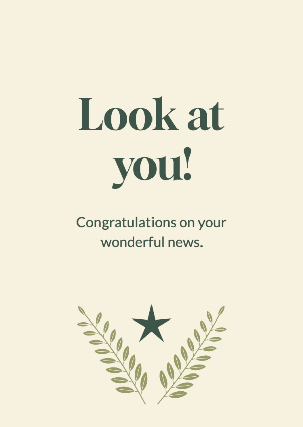 Well deserved: Congratulations cards
