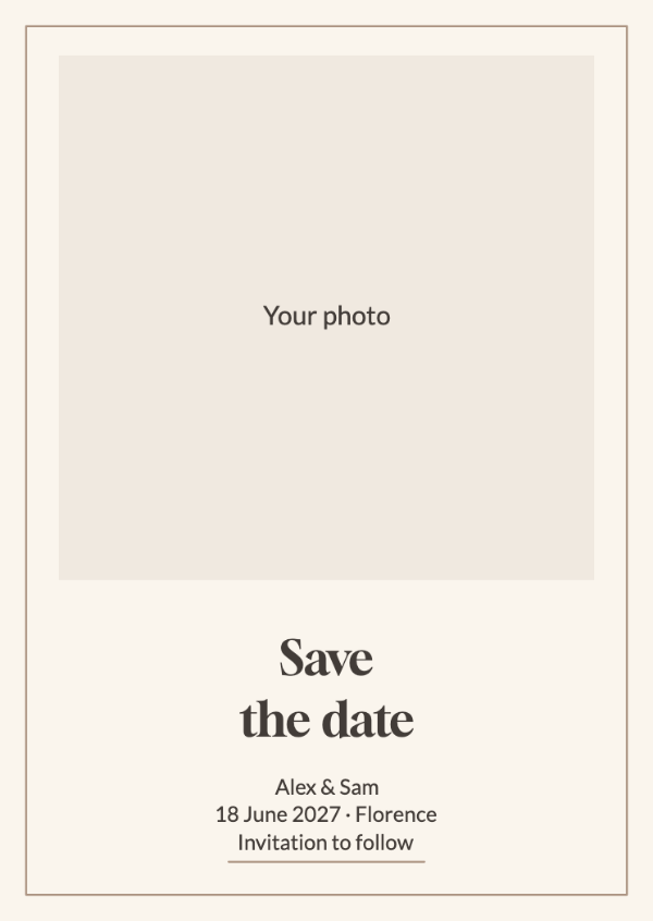 Our favourite photograph: A generous portrait frame with a quiet date beneath it.