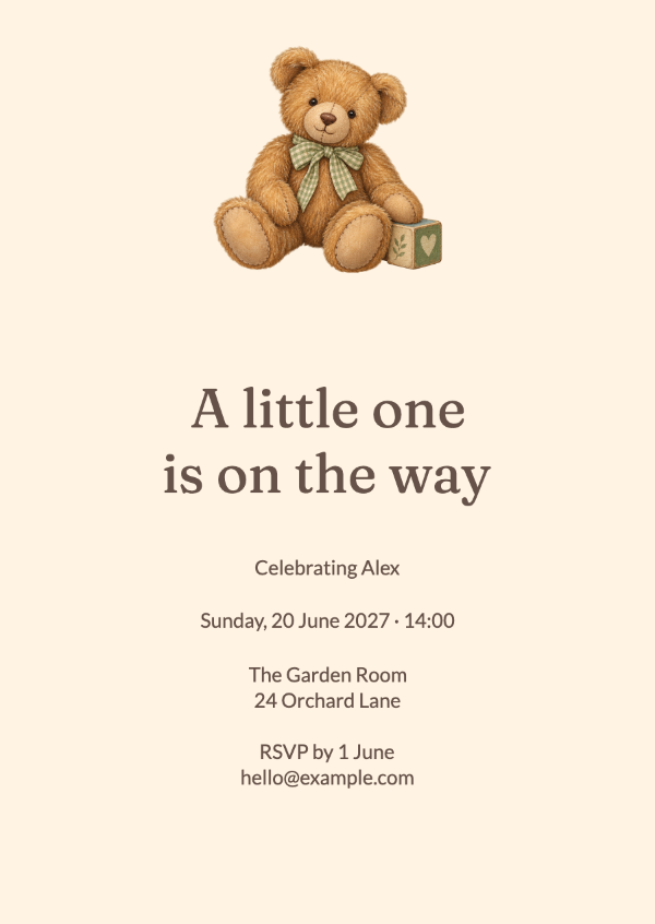 Bear hugs: Baby-shower invitations