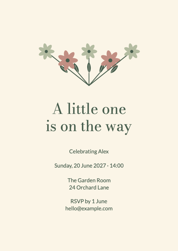 A little wildflower: Baby-shower invitations