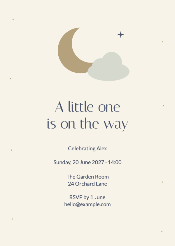 Over the moon: Baby-shower invitations