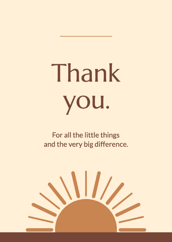 You bring the sunshine: Layered sun rays and warm terracotta curves around a quiet message.