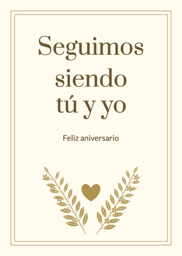 Años dorados juntos: Un laurel grabado, pequeñas flores y un elegante marco conmemorativo.