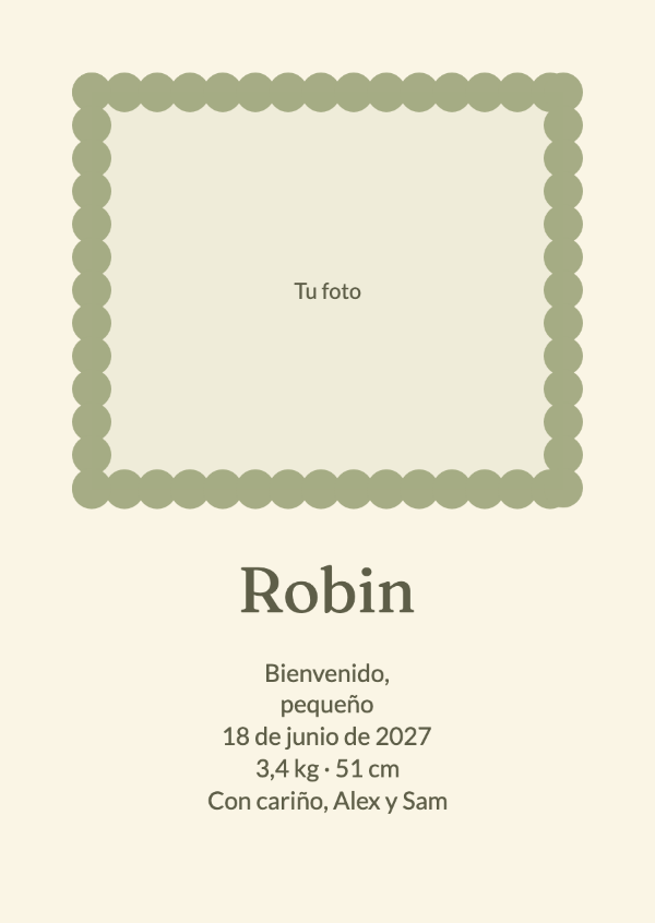 Nuestro pequeño tesoro: Anuncios de nacimiento