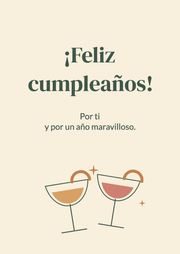 Un brindis por ti: Dos copas ilustradas, piel de cítricos y un destello de celebración.