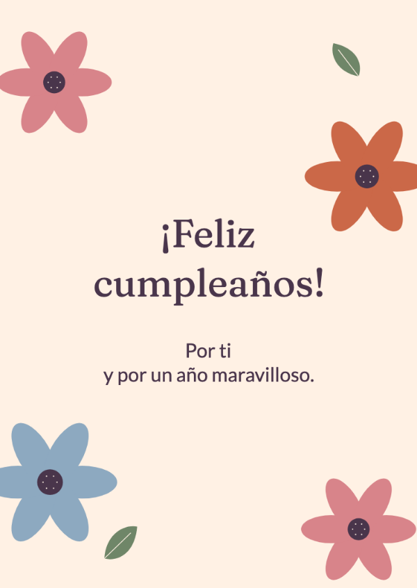 Flores de cumpleaños: Grandes flores de papel recortado en rosa, naranja y azul aciano.