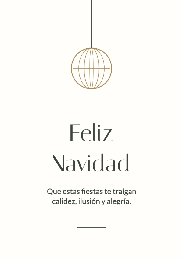 Una Navidad tranquila: Un adorno de trazo fino, una línea delicada y mucho espacio en blanco.