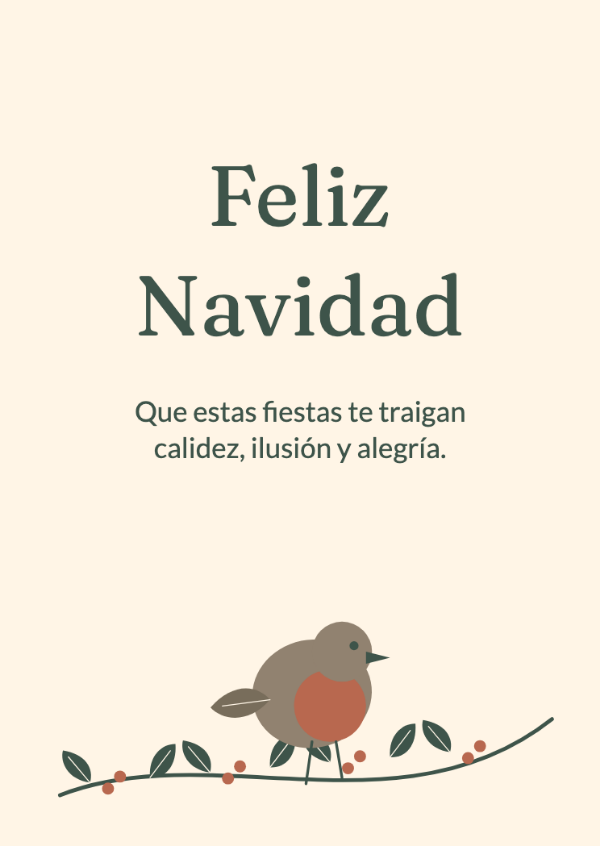 Una visita de invierno: Un pequeño petirrojo posado sobre una rama de acebo ilustrada.