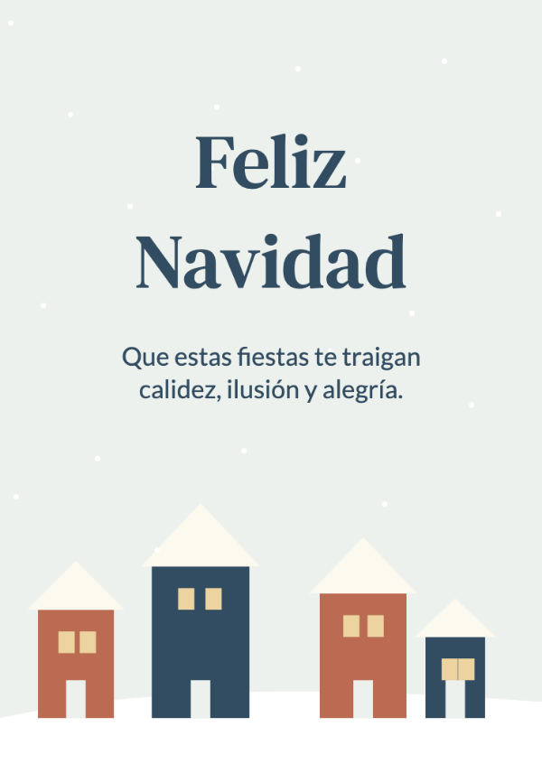 En casa por Navidad: Un pequeño pueblo nevado, ventanas iluminadas y un cielo invernal tranquilo.