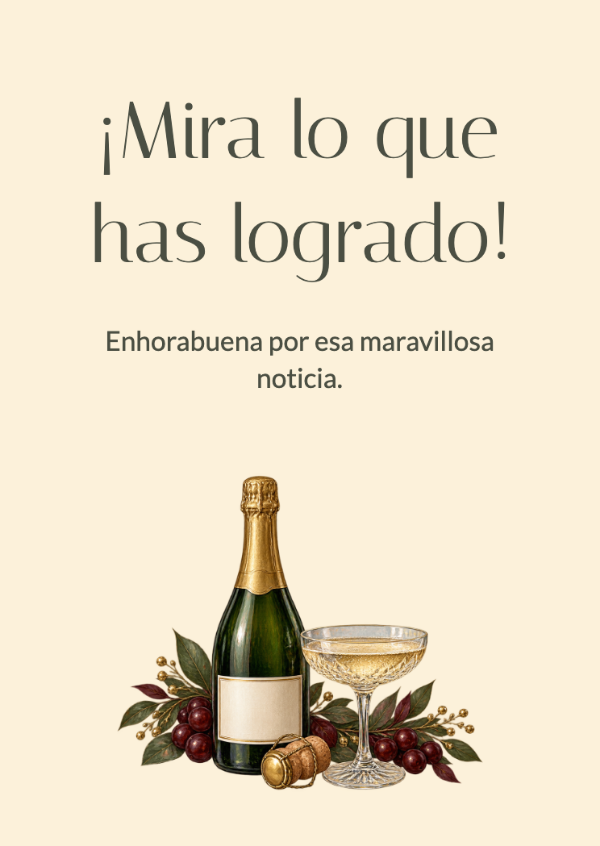 Brindemos por la buena noticia: Tarjetas de felicitación
