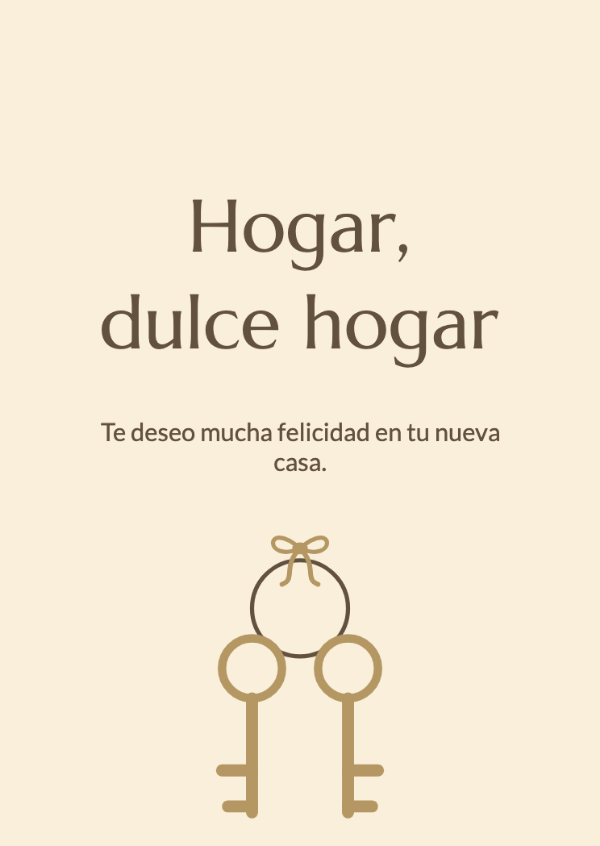 Las llaves de una nueva etapa: Tarjetas para casa nueva