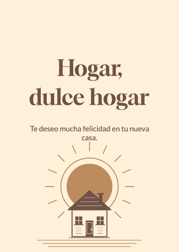 Una nueva mañana: Tarjetas para casa nueva