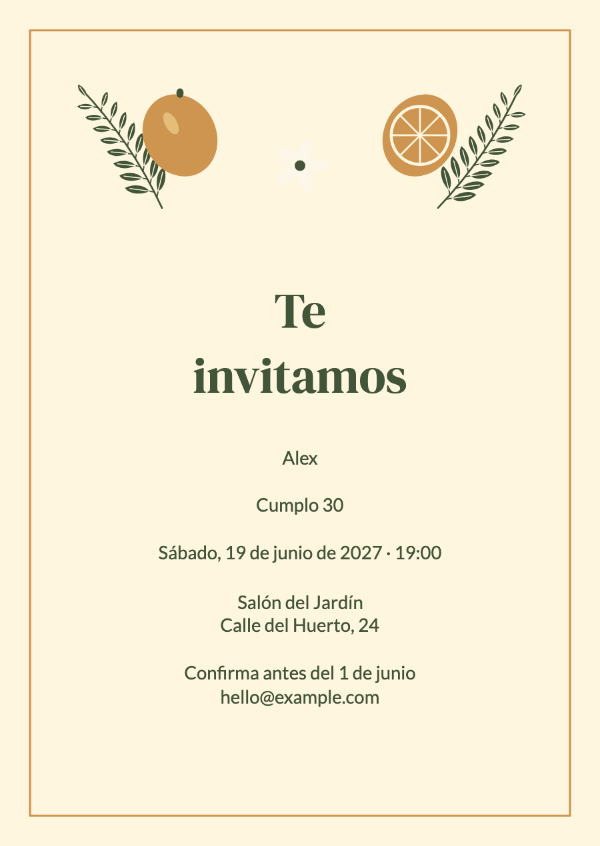 Una tarde de aperitivo: Invitaciones de cumpleaños