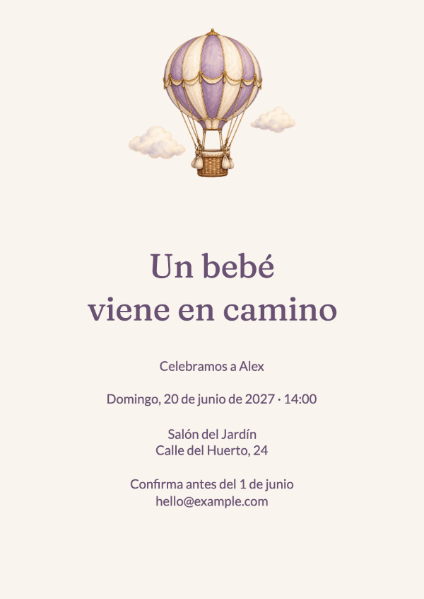 Un vuelo de cuento: Un globo de cuento con patrones elaborados y suaves nubes flotantes.