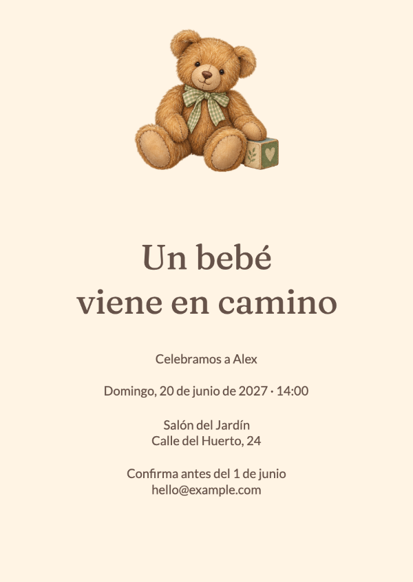Abrazos de oso: Invitaciones para baby shower