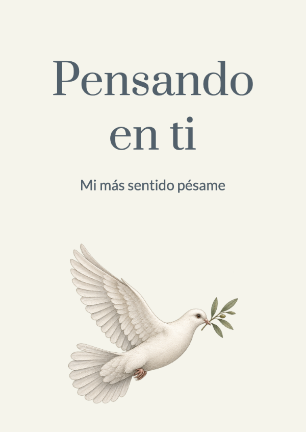 Un pensamiento sereno: Tarjetas de condolencias