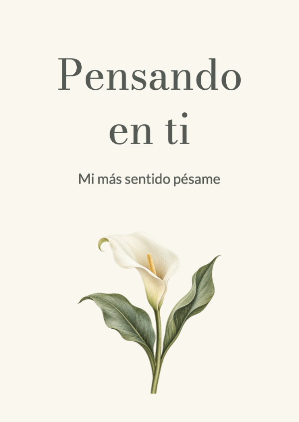 Un solo lirio: Tarjetas de condolencias